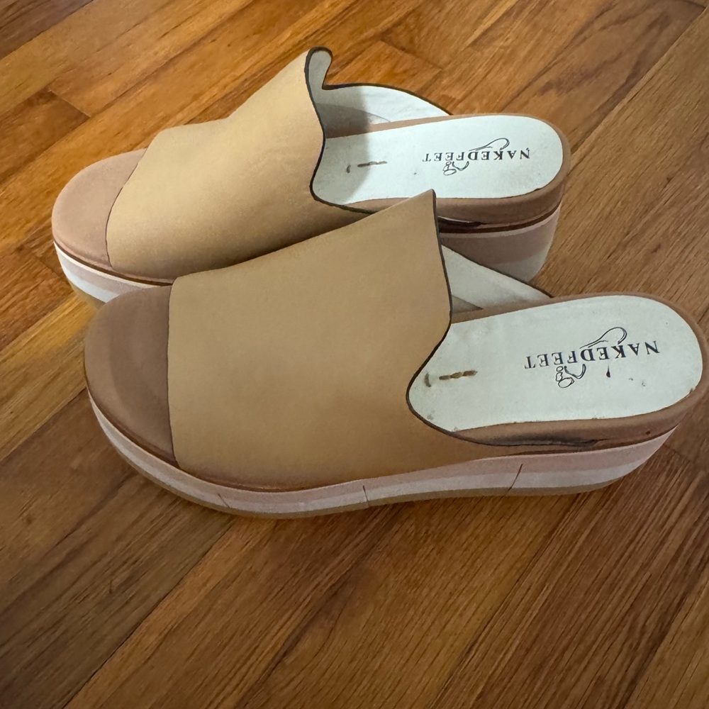 Naked Feet Camel Women's Platform Sandals